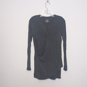 Cuddl Duds Long Sleeve Snap Front Nursing Shirt